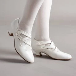 American Duchess Astoria Women's Edwardian Leather Shoes (Soft Ivory)