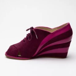 American Duchess PRE-ORDER Esme Women's 1930s Wedges (Fuchsia/Wine) 10 American Duchess PRE-ORDER Esme Women's 1930s Wedges (Fuchsia/Wine) -StrideOne Store Esme 4