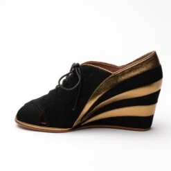 American Duchess PRE-ORDER Esme Women's 1930s Wedges (Gold/Black) 10 American Duchess PRE-ORDER Esme Women's 1930s Wedges (Gold/Black) -StrideOne Store Esme 7