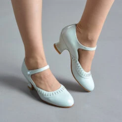 American Duchess Marjorie Women’s 1920s Shoes (Blue Mist)