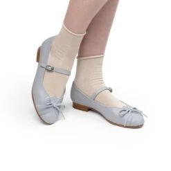 American Duchess PRE-ORDER Claud Vintage Flats Wide (Dusty Blue)