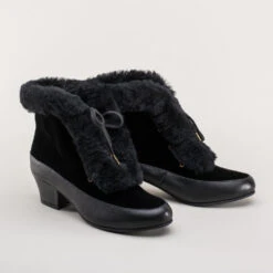 American Duchess Alpen Women's Retro Winter Booties (Black) 19 American Duchess Alpen Women's Retro Winter Booties (Black) -StrideOne Store alpen retro winter booties black black