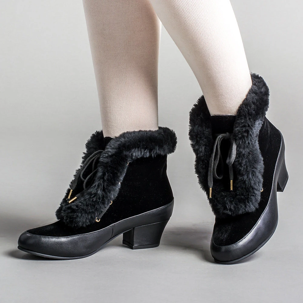 American Duchess Alpen Women's Retro Winter Booties (Black) 4 American Duchess Alpen Women's Retro Winter Booties (Black) - Image 2