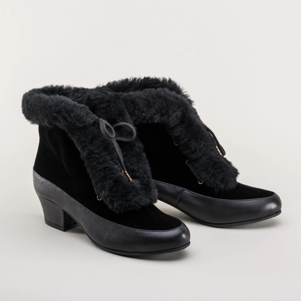 American Duchess Alpen Women's Retro Winter Booties (Black) 6 American Duchess Alpen Women's Retro Winter Booties (Black) - Image 4