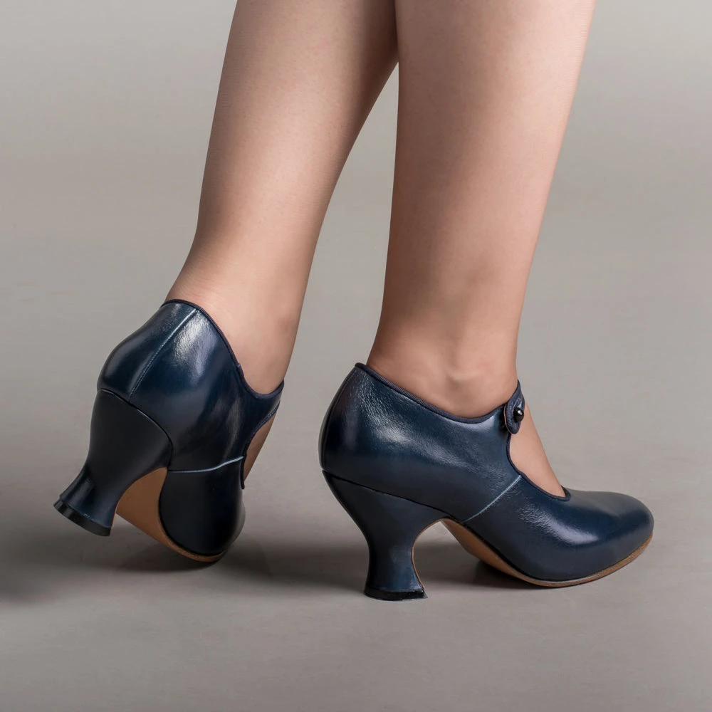American Duchess Anna May Women's 1920s Mary Jane High Heels (Navy) 5 American Duchess Anna May Women's 1920s Mary Jane High Heels (Navy) - Image 3