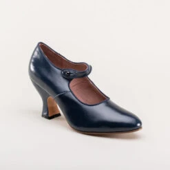 American Duchess Anna May Women's 1920s Mary Jane High Heels (Navy) 20 American Duchess Anna May Women's 1920s Mary Jane High Heels (Navy) -StrideOne Store anna may 1920s mary jane high heels navy w 2