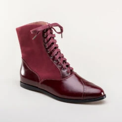 American Duchess Anne Women's Boots (Oxblood) -StrideOne Store anne edwardian lace up boots oxblood 2
