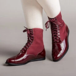 American Duchess Anne Women's Boots (Oxblood) -StrideOne Store anne edwardian lace up boots oxblood of 2