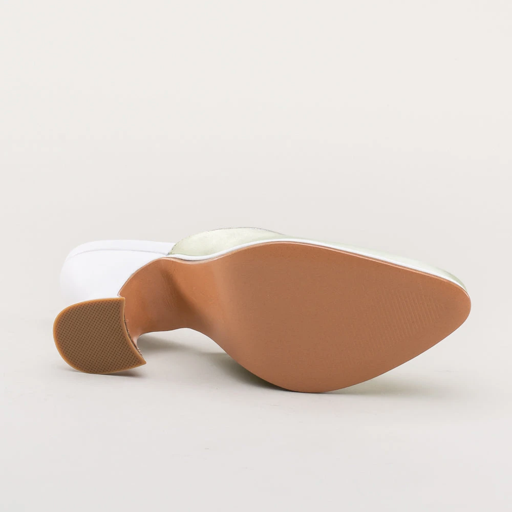 American Duchess Antoinette Women's 18th Century Mules (Green) 14 American Duchess Antoinette Women's 18th Century Mules (Green) - Image 12