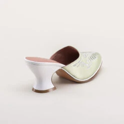 American Duchess Antoinette Women's 18th Century Mules (Green) 21 American Duchess Antoinette Women's 18th Century Mules (Green) -StrideOne Store antoinette 18th century mules green 4