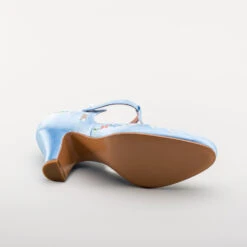 American Duchess Daisy Women's Embroidered T-Straps (Blue) -StrideOne Store bata daisy 1920s embroidered flapper shoes blue 10