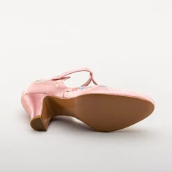 American Duchess Daisy Women's Embroidered T-Straps (Pink) -StrideOne Store bata daisy 1920s embroidered flapper shoes pink 10