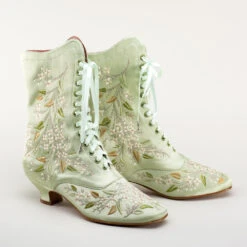 American Duchess Flora Women's Embroidered Boots (Celadon Green) 20 American Duchess Flora Women's Embroidered Boots (Celadon Green) -StrideOne Store bata flora embroidered boots celadon
