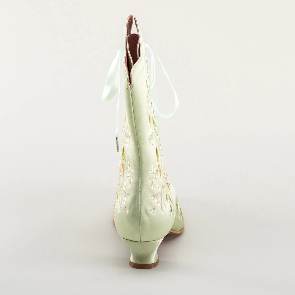 American Duchess Flora Women's Embroidered Boots (Celadon Green) 10 American Duchess Flora Women's Embroidered Boots (Celadon Green) - Image 8