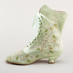 American Duchess Flora Women's Embroidered Boots (Celadon Green) 26 American Duchess Flora Women's Embroidered Boots (Celadon Green) -StrideOne Store bata flora embroidered boots celadon 7