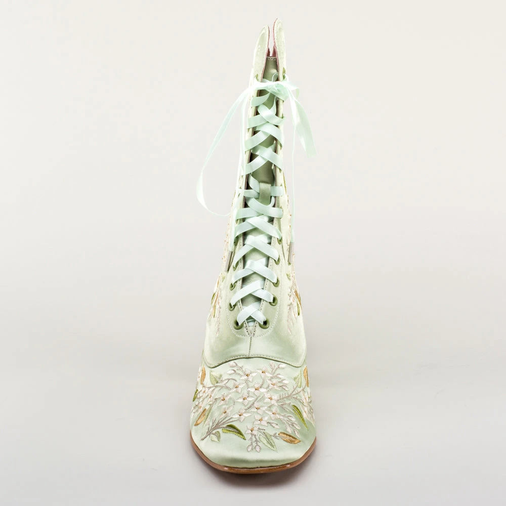 American Duchess Flora Women's Embroidered Boots (Celadon Green) 14 American Duchess Flora Women's Embroidered Boots (Celadon Green) - Image 12