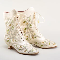 American Duchess Flora Women's Embroidered Boots (Ivory) 20 American Duchess Flora Women's Embroidered Boots (Ivory) -StrideOne Store bata flora embroidered boots ivory