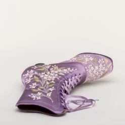 American Duchess Flora Women's Embroidered Boots (Lavender) -StrideOne Store bata flora embroidered boots lavender 11