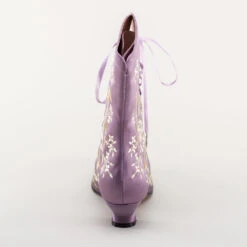 American Duchess Flora Women's Embroidered Boots (Lavender) -StrideOne Store bata flora embroidered boots lavender 5