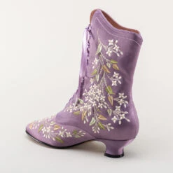 American Duchess Flora Women's Embroidered Boots (Lavender) -StrideOne Store bata flora embroidered boots lavender 6