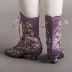American Duchess Flora Women's Embroidered Boots (Lavender) -StrideOne Store bata flora embroidered boots lavender of 3