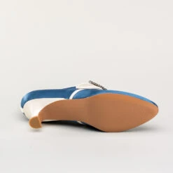 American Duchess Primrose Women's 18th Century Shoes (Blue/Ivory) -StrideOne Store bata primrose embroidered 18th century shoes blue 10
