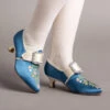 American Duchess Primrose Women's 18th Century Shoes (Blue/Ivory)