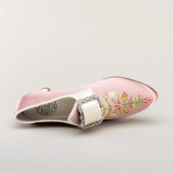 American Duchess Primrose Women's 18th Century Shoes (Pink/Ivory) -StrideOne Store bata primrose embroidered 18th century shoes pink 11