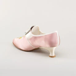 American Duchess Primrose Women's 18th Century Shoes (Pink/Ivory) -StrideOne Store bata primrose embroidered 18th century shoes pink 6