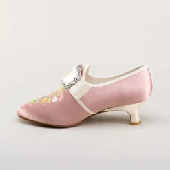 American Duchess Primrose Women's 18th Century Shoes (Pink/Ivory) -StrideOne Store bata primrose embroidered 18th century shoes pink 7