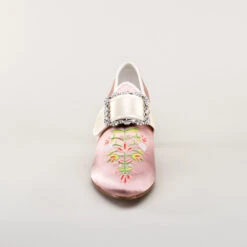 American Duchess Primrose Women's 18th Century Shoes (Pink/Ivory) -StrideOne Store bata primrose embroidered 18th century shoes pink 9