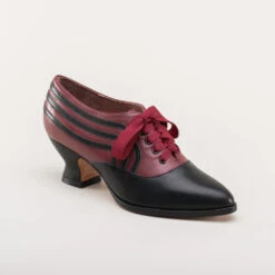 American Duchess Bernadette Women's Edwardian Oxfords Wide (Burgundy/Black) -StrideOne Store bernadette banner edwardian oxfords burgundy black w 2 f5eee589 33be 4b17 a9a4 462ddd74e8b5