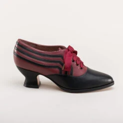 American Duchess Bernadette Women's Edwardian Oxfords Wide (Burgundy/Black) -StrideOne Store bernadette banner edwardian oxfords burgundy black w 3 20c39679 6583 4e56 81ba 0da918a684f3