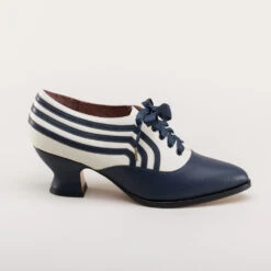 American Duchess Bernadette Women's Edwardian Oxfords (Navy/Ivory) -StrideOne Store bernadette banner edwardian oxfords navy ivory w 3