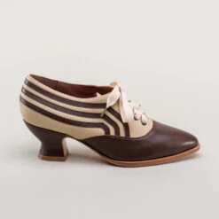 American Duchess Bernadette Women's Edwardian Oxfords (Tan/Brown) -StrideOne Store bernadette edwardian oxfords tan brown c w 3