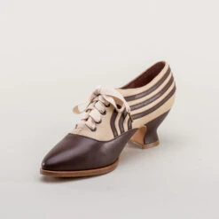 American Duchess Bernadette Women's Edwardian Oxfords (Tan/Brown) -StrideOne Store bernadette edwardian oxfords tan brown c w 8