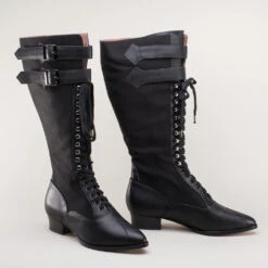 American Duchess Cambridge Women's Edwardian Bicycle Boots (Black/Black) -StrideOne Store cambridge edwardian bicycle boots black