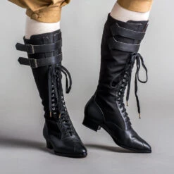 American Duchess Cambridge Women's Edwardian Bicycle Boots (Black/Black)