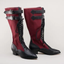 American Duchess Cambridge Women's Edwardian Bicycle Boots (Burgundy/Black) 19 American Duchess Cambridge Women's Edwardian Bicycle Boots (Burgundy/Black) -StrideOne Store cambridge edwardian bicycle boots burgundy black 2