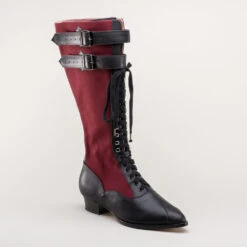 American Duchess Cambridge Women's Edwardian Bicycle Boots (Burgundy/Black) 20 American Duchess Cambridge Women's Edwardian Bicycle Boots (Burgundy/Black) -StrideOne Store cambridge edwardian bicycle boots burgundy black 3