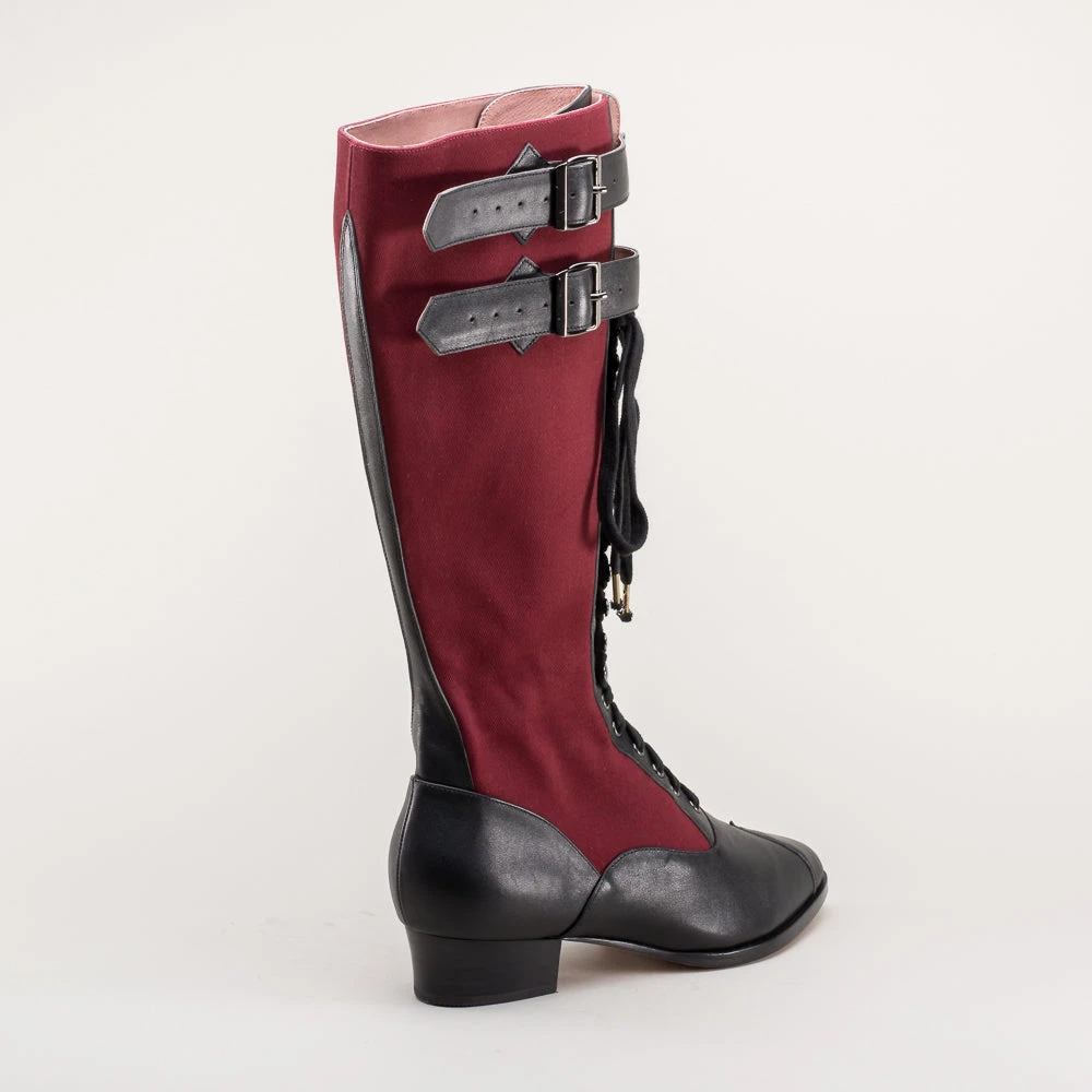 American Duchess Cambridge Women's Edwardian Bicycle Boots (Burgundy/Black) 9 American Duchess Cambridge Women's Edwardian Bicycle Boots (Burgundy/Black) - Image 7