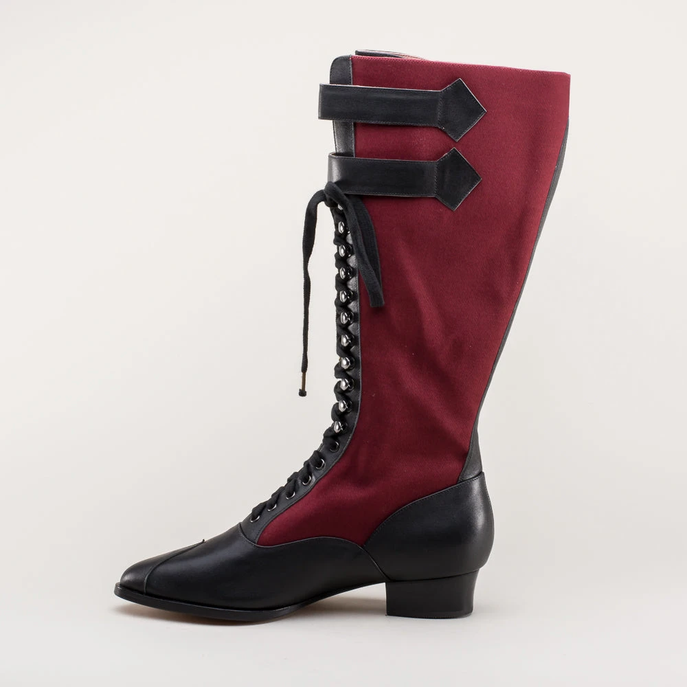 American Duchess Cambridge Women's Edwardian Bicycle Boots (Burgundy/Black) 12 American Duchess Cambridge Women's Edwardian Bicycle Boots (Burgundy/Black) - Image 10