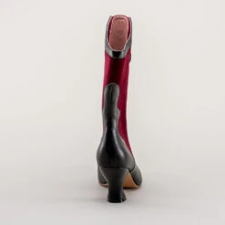 American Duchess Camille Women's Edwardian Boots (Burgundy/Black) -StrideOne Store camille edwardian boots black burgundy 5