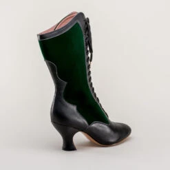 American Duchess Camille Women's Edwardian Boots (Black/Green) -StrideOne Store camille edwardian boots black green 4