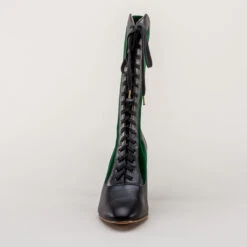 American Duchess Camille Women's Edwardian Boots (Black/Green) -StrideOne Store camille edwardian boots black green 9