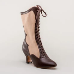 American Duchess Camille Women's Edwardian Boots (Brown/Tan) 24 American Duchess Camille Women's Edwardian Boots (Brown/Tan) -StrideOne Store camille edwardian boots brown tan 2