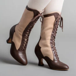 American Duchess Camille Women's Edwardian Boots (Brown/Tan)