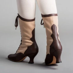American Duchess Camille Women's Edwardian Boots (Brown/Tan) 22 American Duchess Camille Women's Edwardian Boots (Brown/Tan) -StrideOne Store camille edwardian boots brown tan OF 5