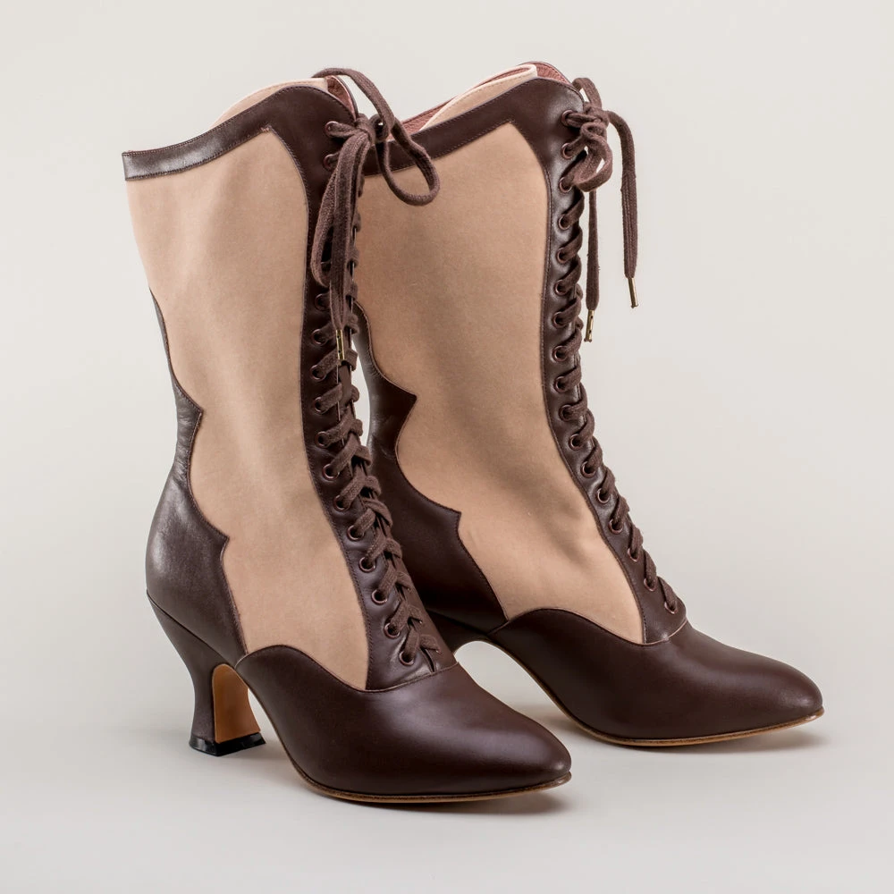 American Duchess Camille Women's Edwardian Boots (Brown/Tan) 8 American Duchess Camille Women's Edwardian Boots (Brown/Tan) - Image 6