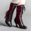 American Duchess Camille Women's Edwardian Boots (Burgundy/Black) -StrideOne Store camille edwardian boots burgundy black OF